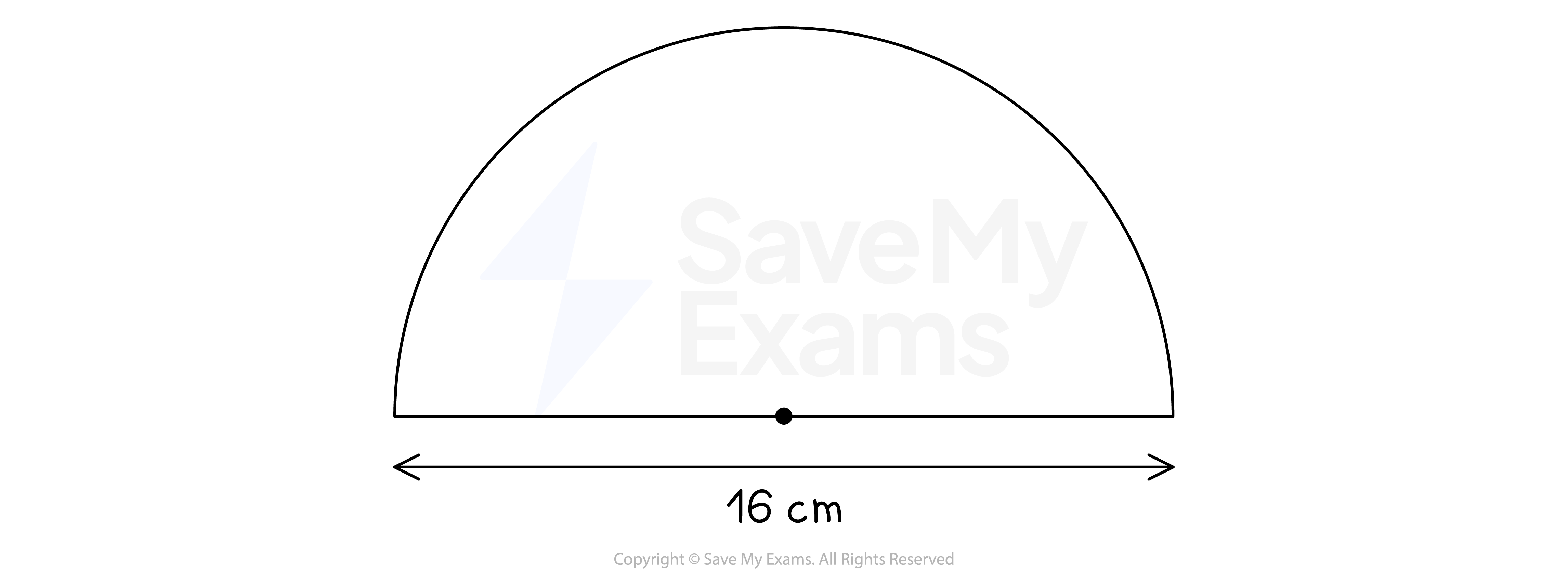 Semicircle-d=16, IGCSE & GCSE Maths revision notes