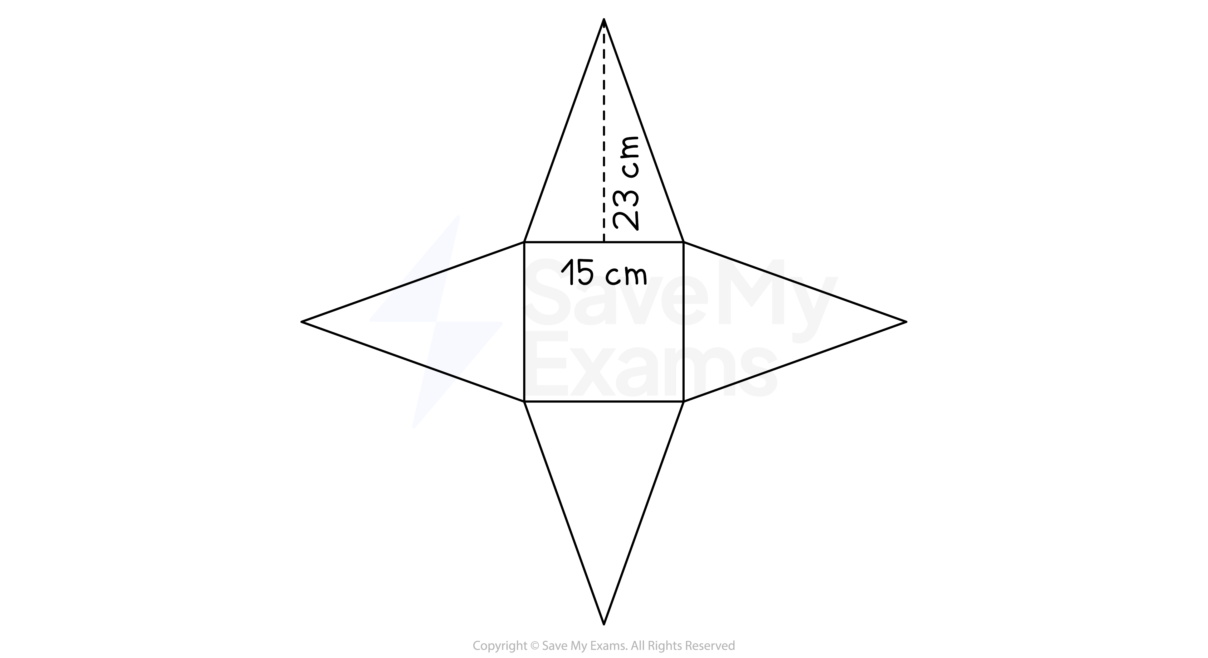 Net of a square-based pyramid