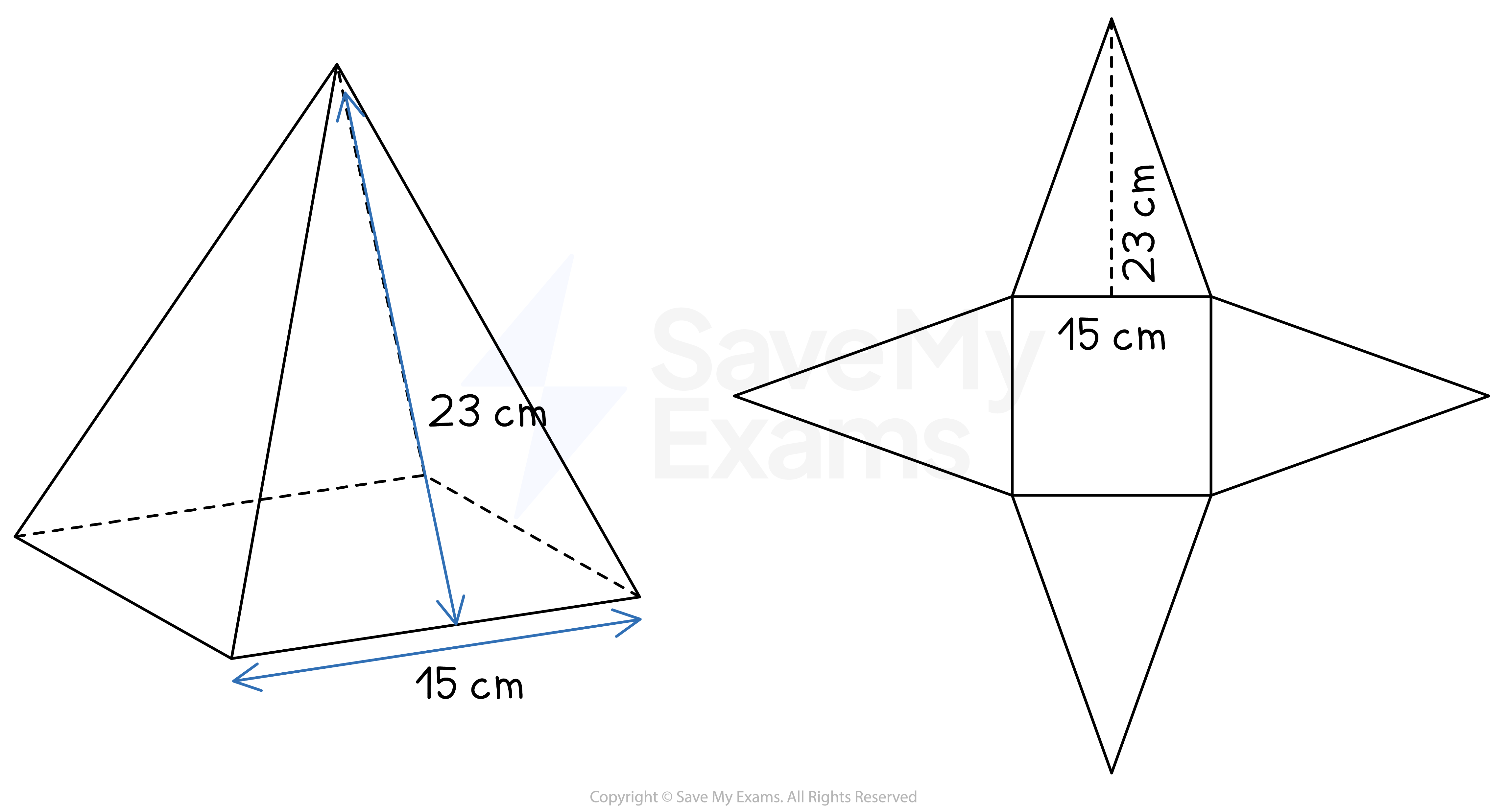 Net of a pyramid