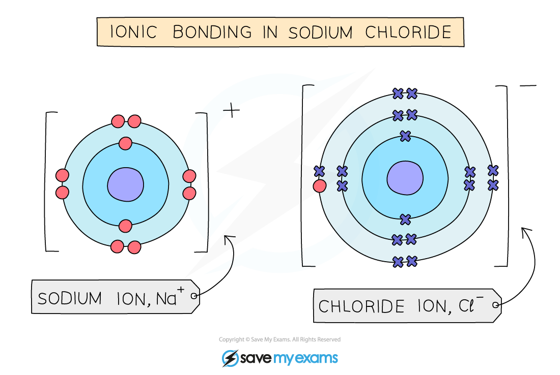 Oppositely charged ions attraction due to electrostatic attraction, IGCSE & GCSE Chemistry revision notes